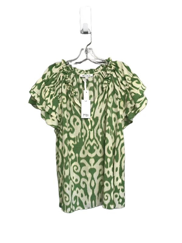 Unique Prints Green Top Short Sleeve By Rose And Olive, Size: 1x