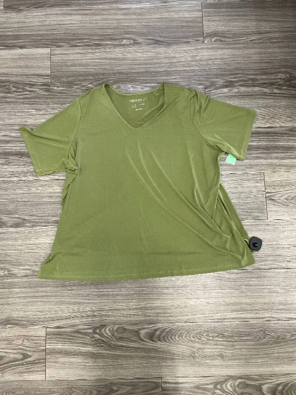 Simple Comfort Green Top Short Sleeve Susan Graver, Size 3x