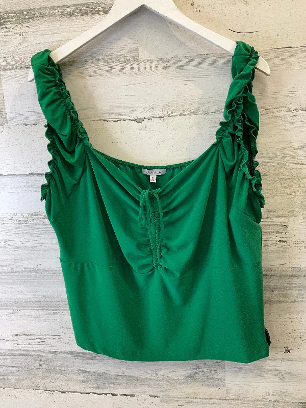 Street Fashion Green Top Short Sleeve White Birch, Size 3x