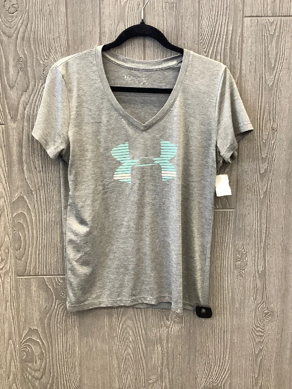 Urban Style Grey Athletic Top Short Sleeve Under Armour, Size M