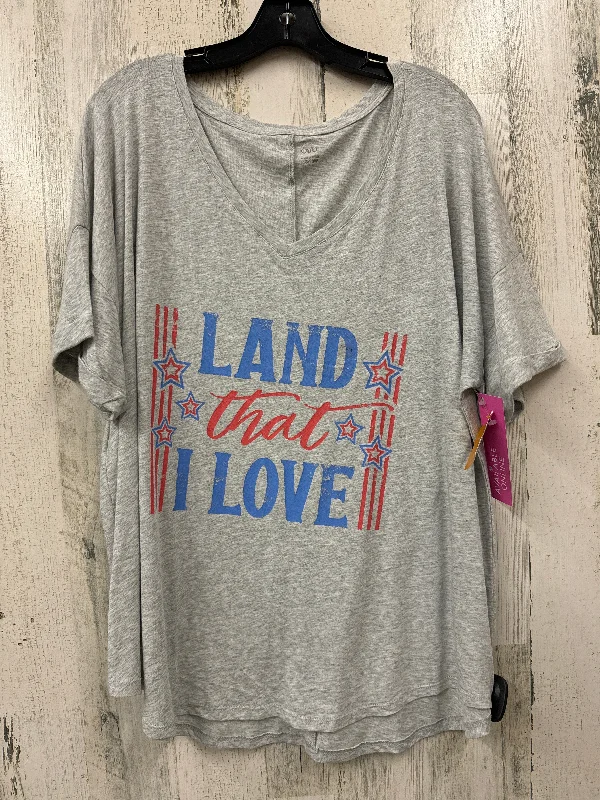 Lounge Chic Grey Top Short Sleeve Basic Cmf, Size 2x