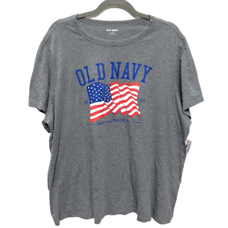 Design Trend Grey Top Short Sleeve Basic Old Navy, Size 2x