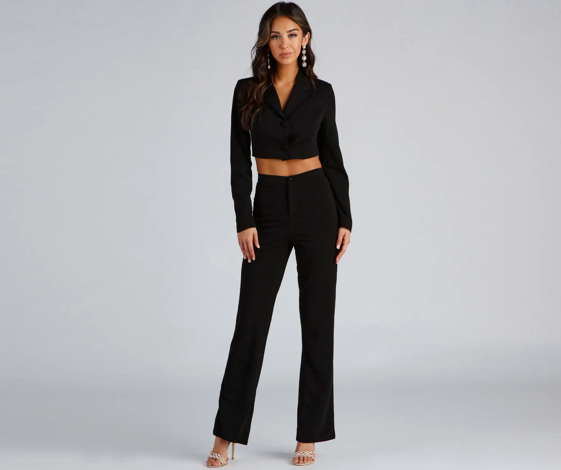 Casual Wear High Waist Flared Crepe Pants