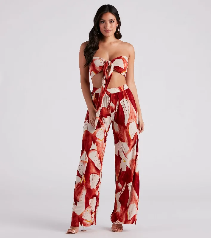 Leisure Travel Island Time Floral Wide-Leg Pants