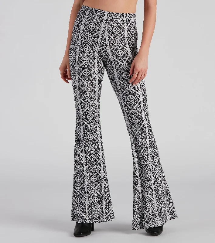Low-key Luxury Kaleidoscope Boho Flare Pants