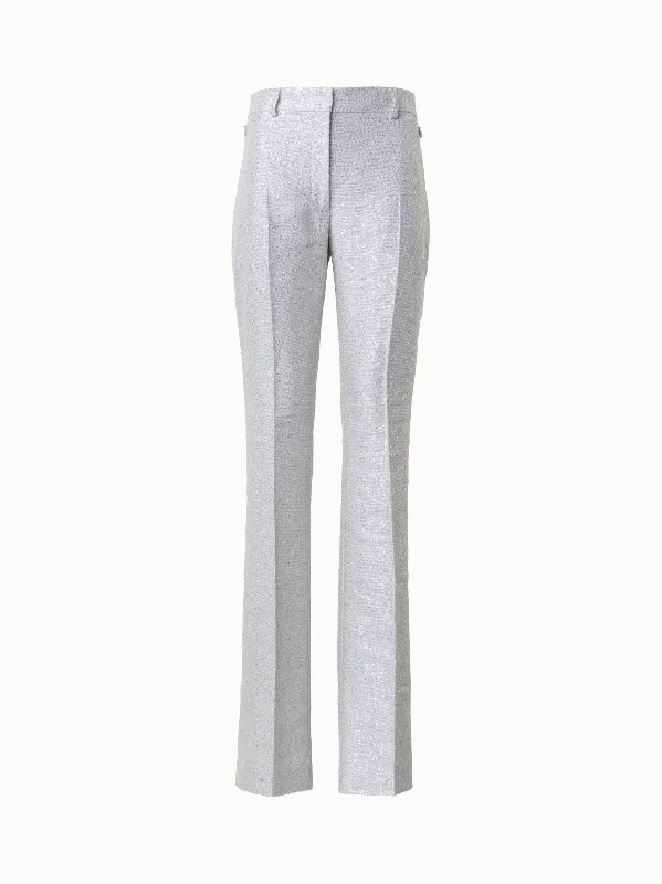 Artistic Temperament Linen Blend Bootcut Pants with Sequins