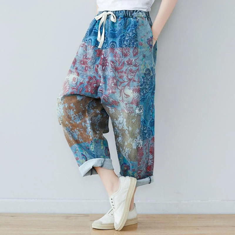 Literary Summer Harem Casual Loose Pants