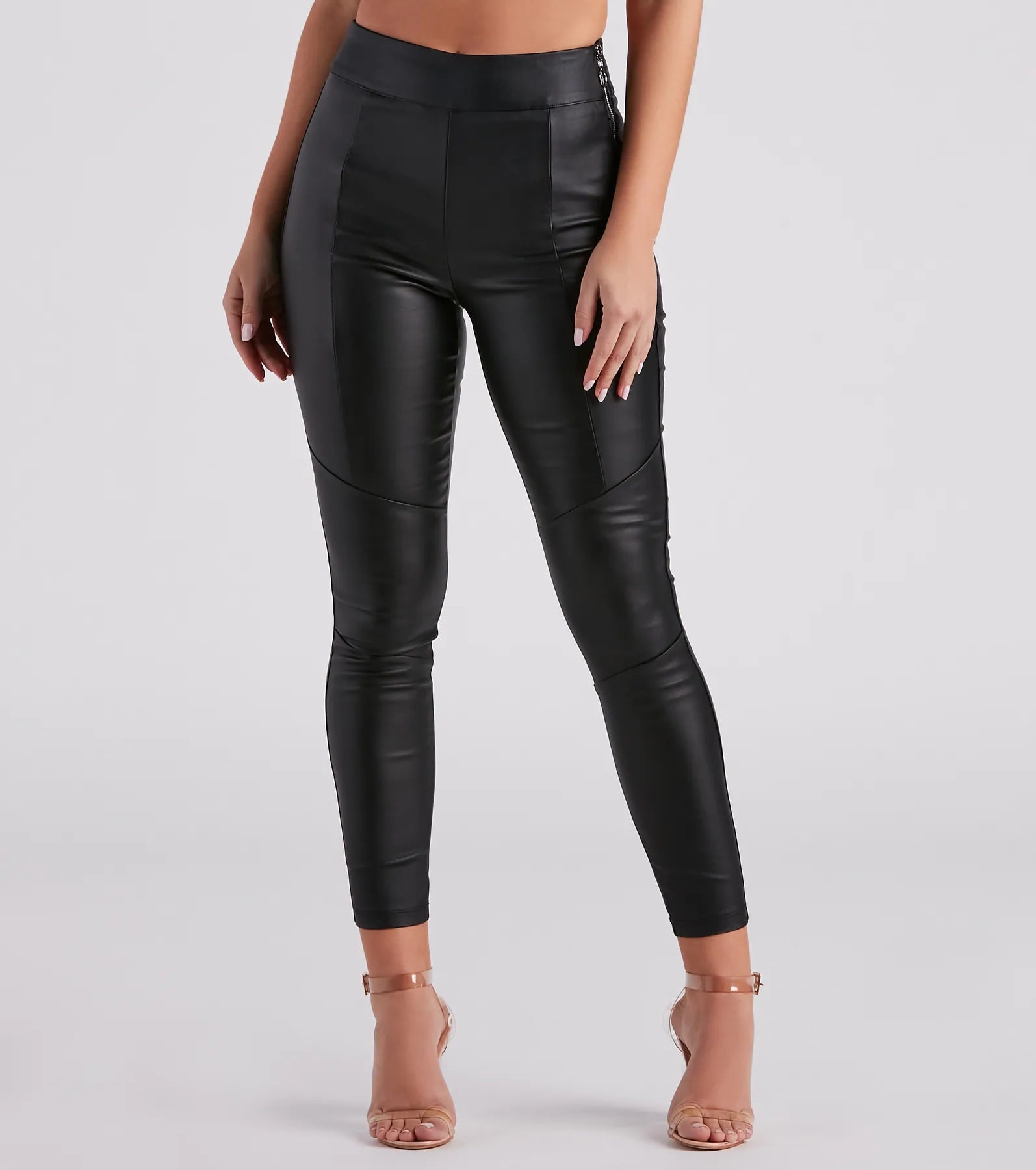 Sports Cool Livin' On The Edge Coated Faux Leather Leggings