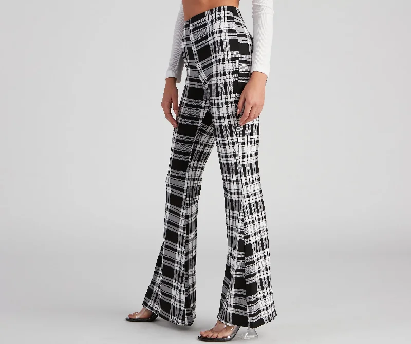Weekend Wear Mad About Plaid Flare Pants