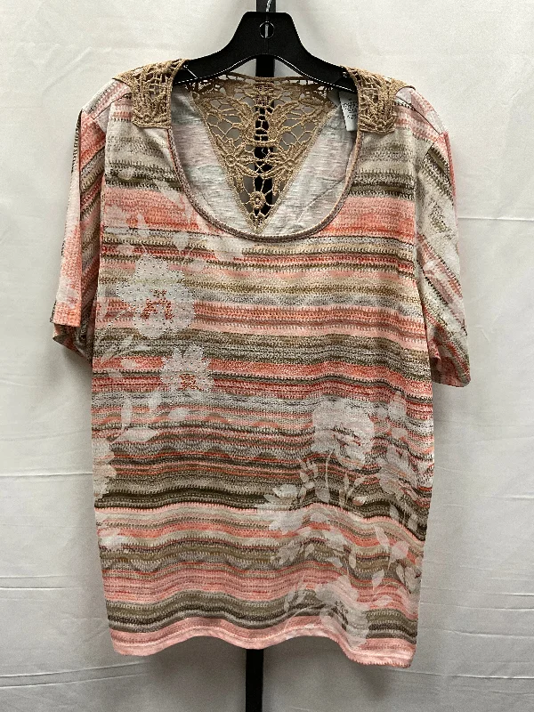 Comfortable Mind Multi-colored Top Short Sleeve Catherines, Size 1x