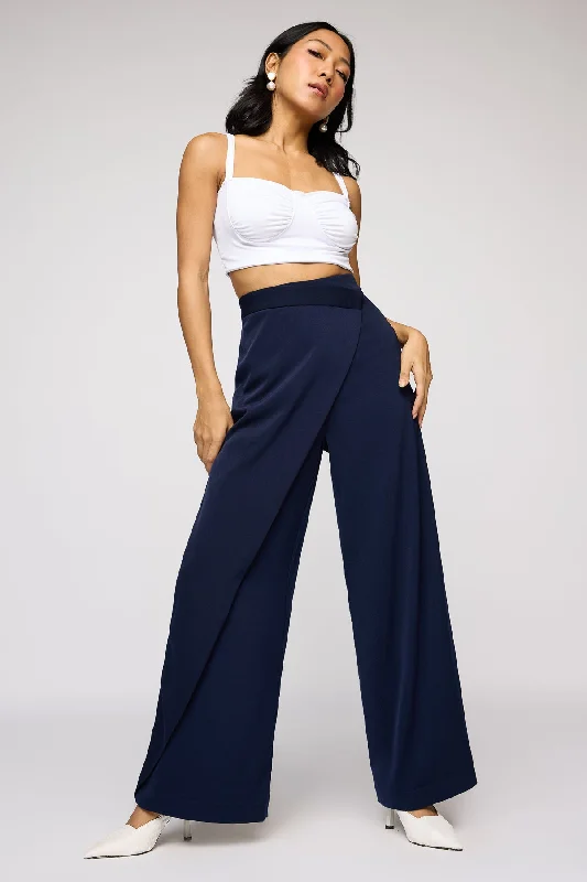 Navy Peony Pareo Korean Pants