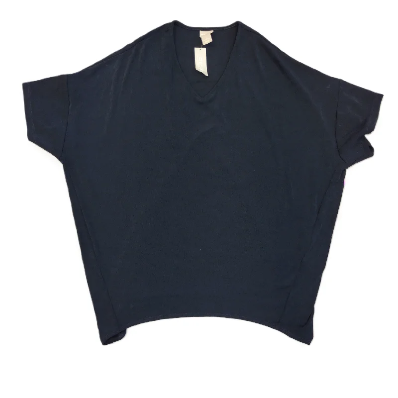 Comfy Chic Navy Top Short Sleeve By Chicos, Size: 2x