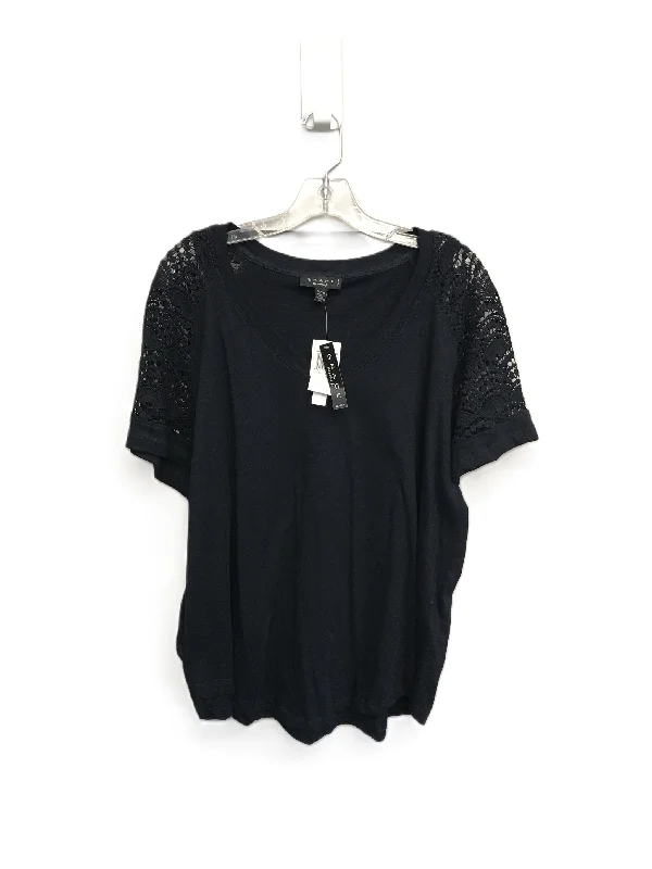 Cozy Essentials Wear Navy Top Short Sleeve By Grace, Size: 2x