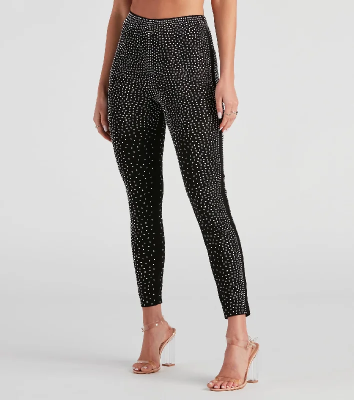 Refreshing Design On The Dance Floor Rhinestone Leggings