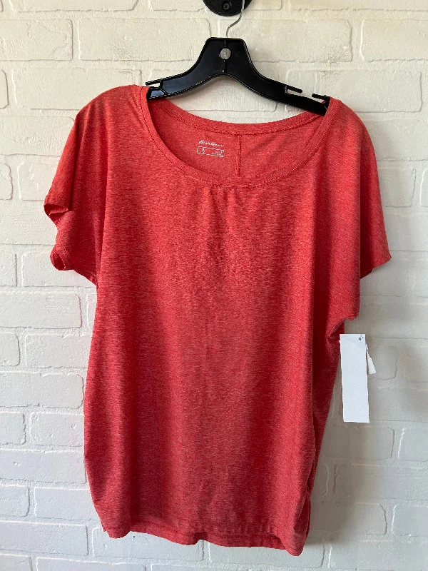Elegant Fit Orange Athletic Top Short Sleeve Eddie Bauer, Size L