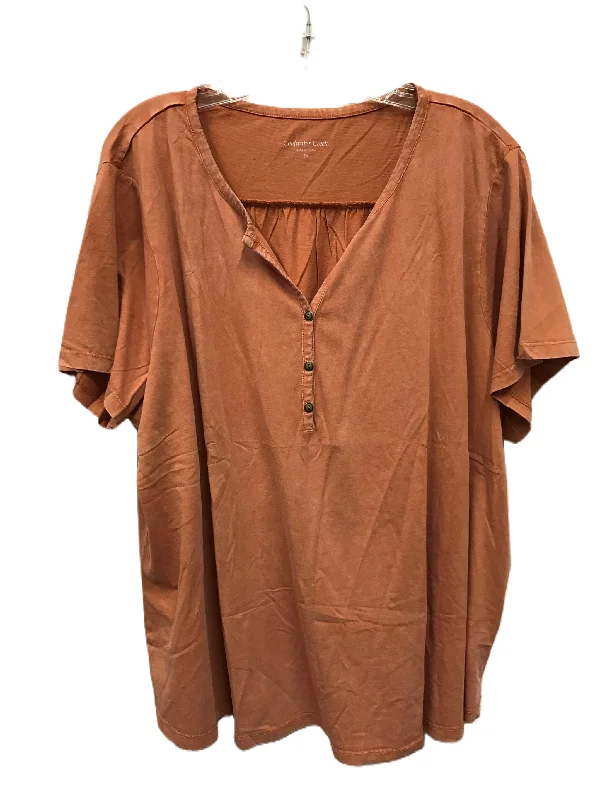 Trendy Items Orange Top Short Sleeve By Coldwater Creek, Size: 3x