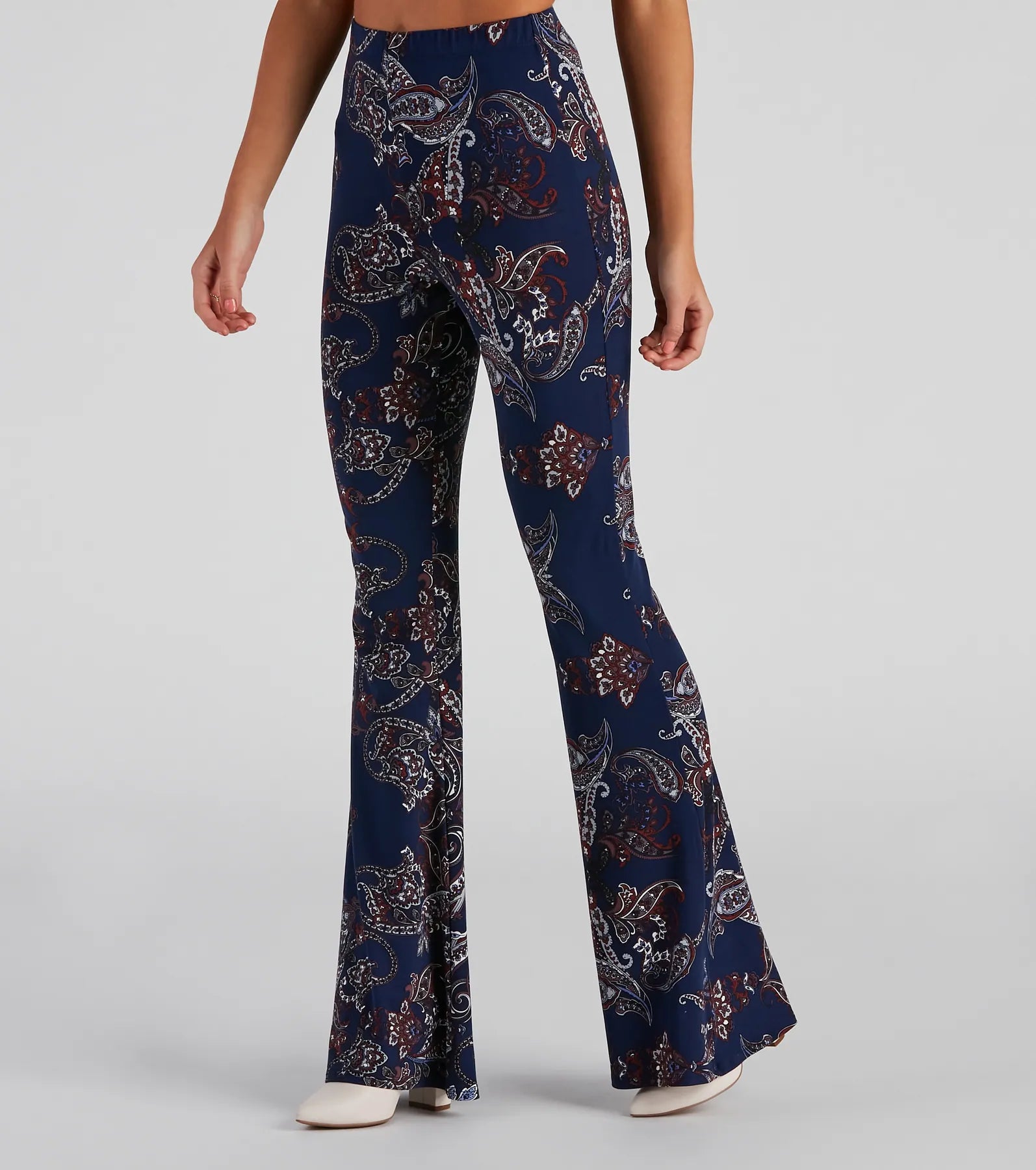Romantic And Fresh Paisley Babe Flare Pants