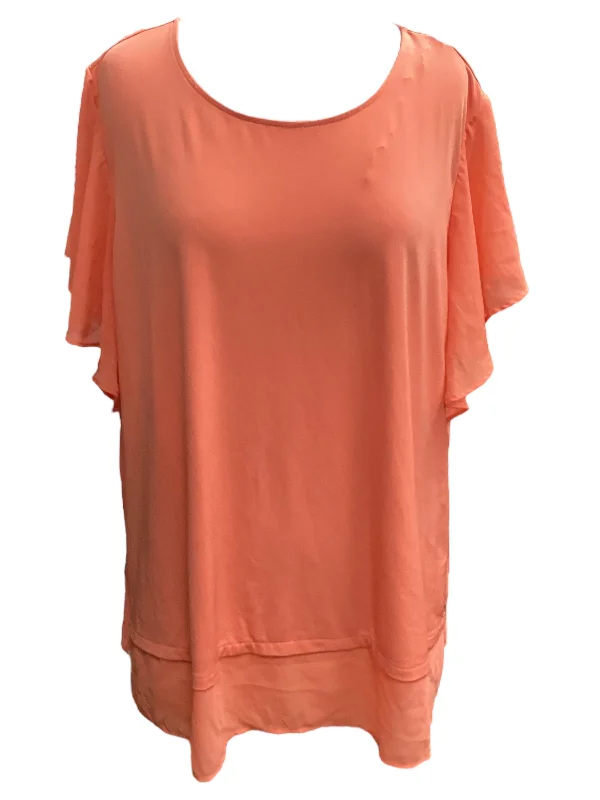 Hooded design Peach Top Short Sleeve Calvin Klein, Size 2x