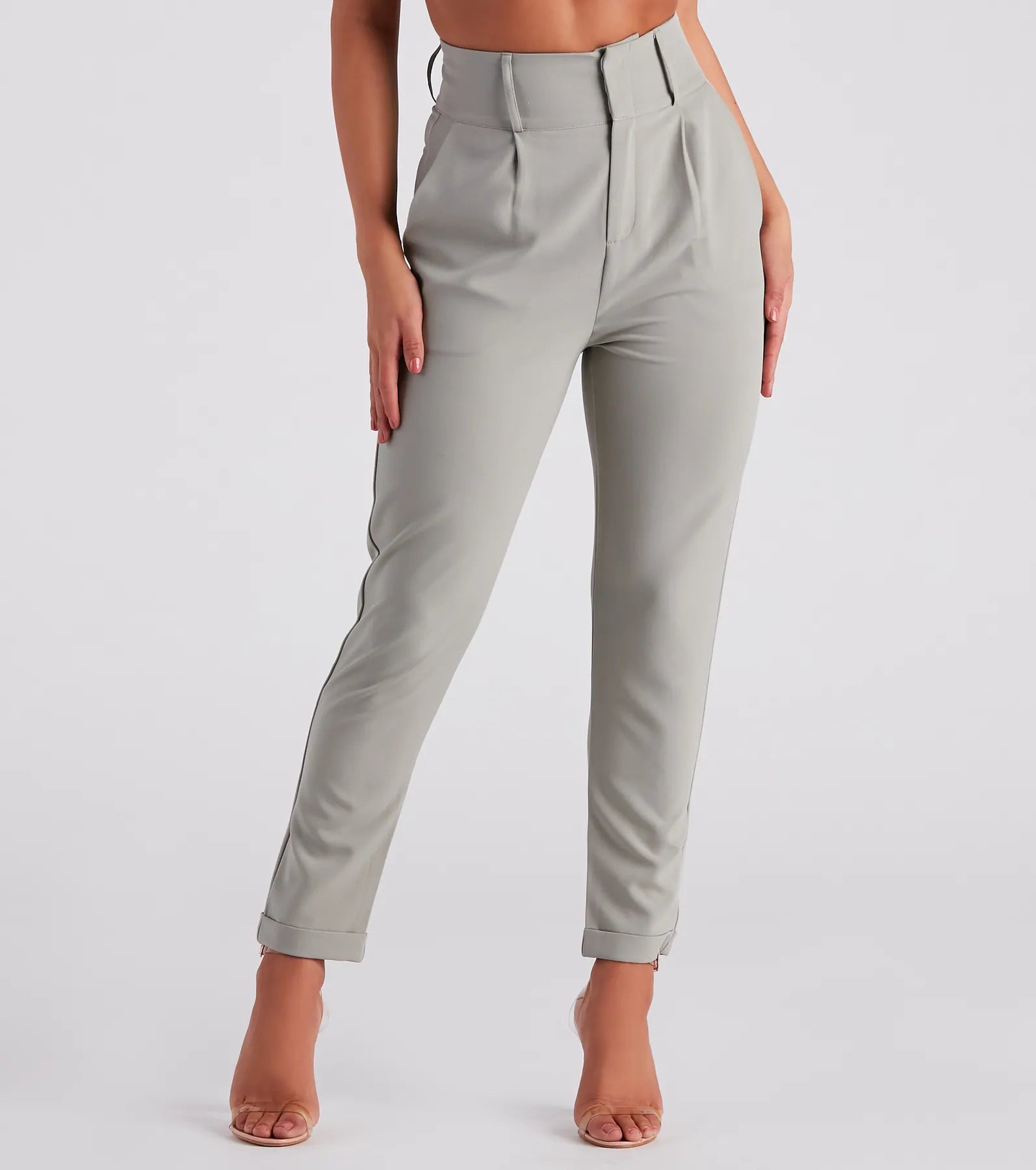 Classic Perfectly Pleated Cuffed Trouser Pants