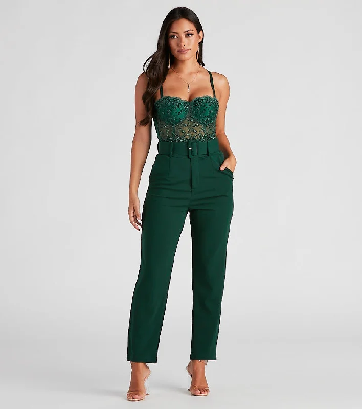 Casual And Comfortable Perfectly Polished Belted Dress Pants