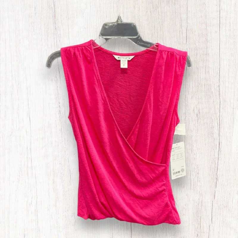 Comfort Fit Pink Athletic Top Short Sleeve Athleta, Size Xs
