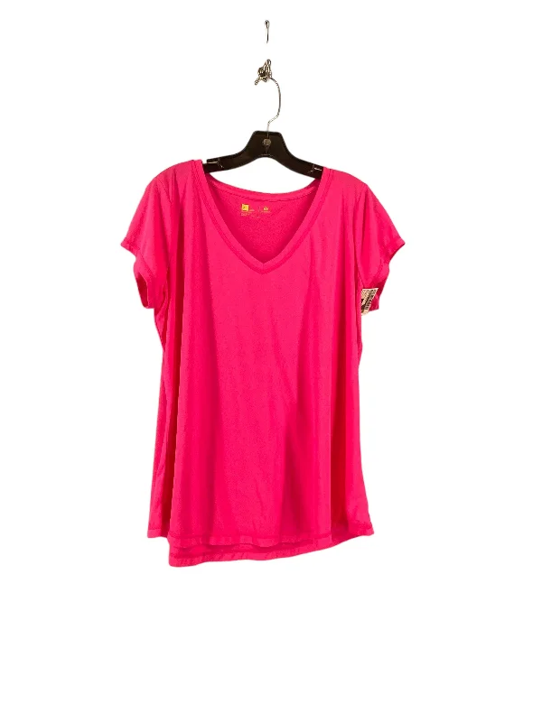 Street Fashion Pink Athletic Top Short Sleeve Xersion, Size Xl