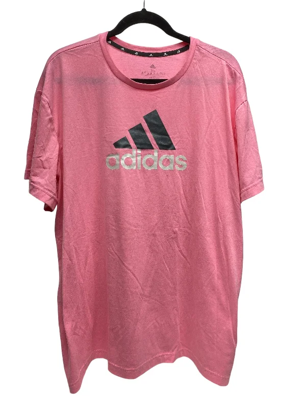 Slim Fit Pink Top Short Sleeve Basic Adidas, Size 2x