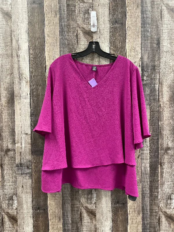 Comfortable Jeans Pink Top Short Sleeve Shein, Size 3x