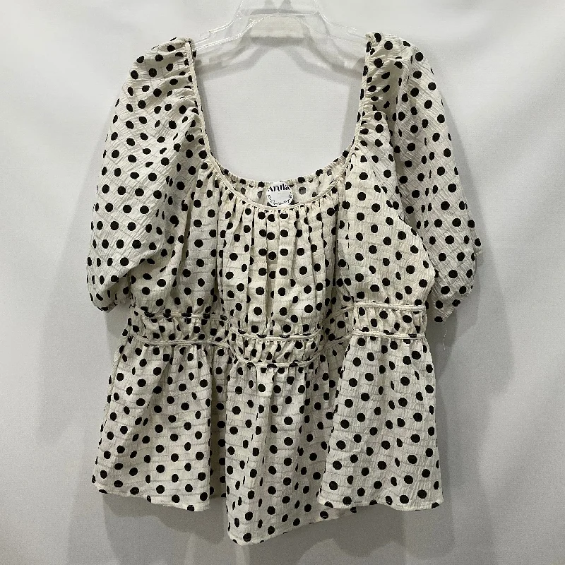 Celebrity Style Polkadot Pattern Top Short Sleeve Arula, Size 3x