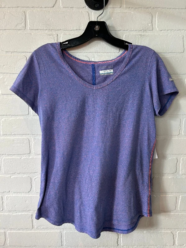 Purple Athletic Top Short Sleeve Columbia, Size M