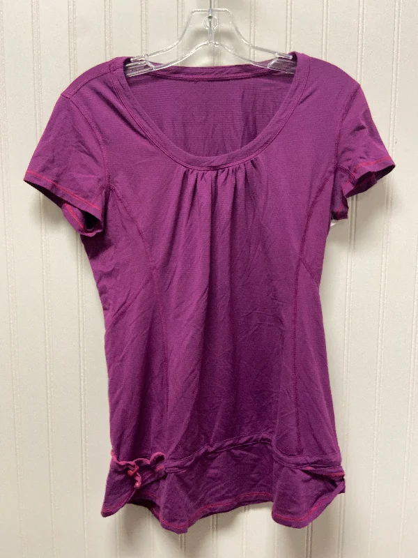 Smart Comfort Wear Purple Athletic Top Short Sleeve Lululemon, Size M
