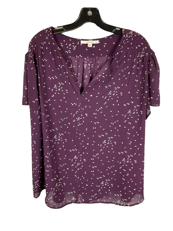 Breathable Style Purple Top Short Sleeve Fun 2 Fun, Size 3x