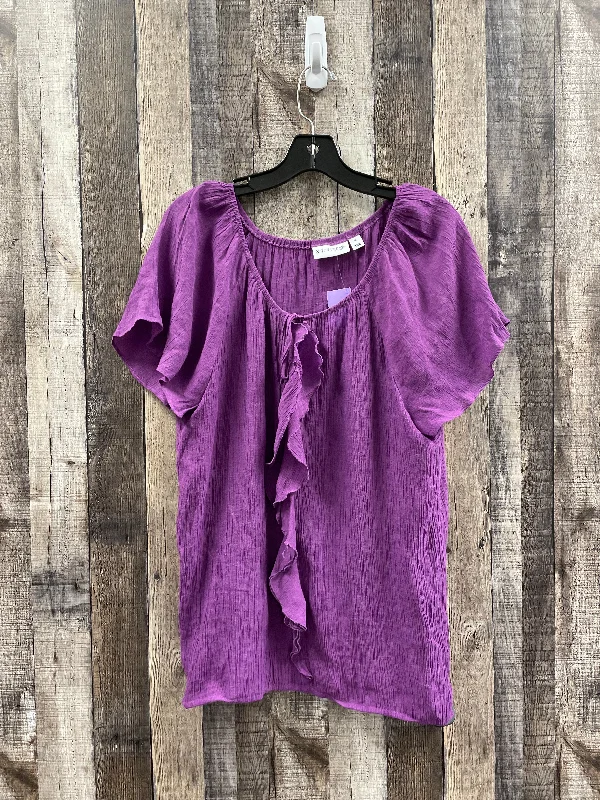 Comfortable Fashion Looks Purple Top Short Sleeve St Johns Bay, Size 1x
