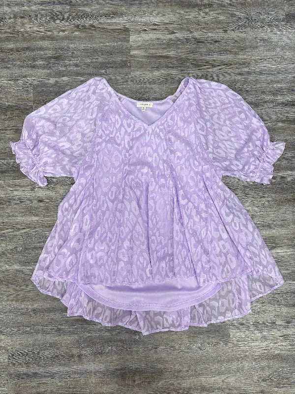 Cozy Lounge Wear Purple Top Short Sleeve Umgee, Size 1x