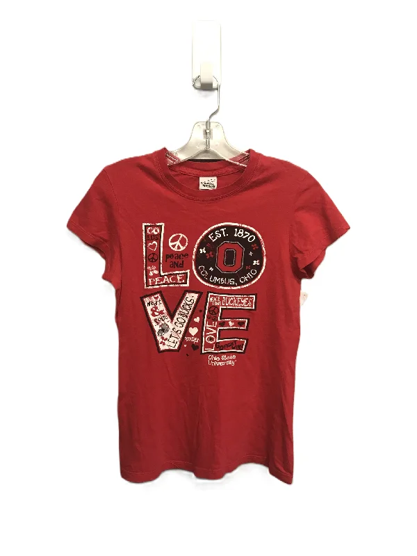 Classic Style Red Athletic Top Short Sleeve By Creative Apparel  Size: S