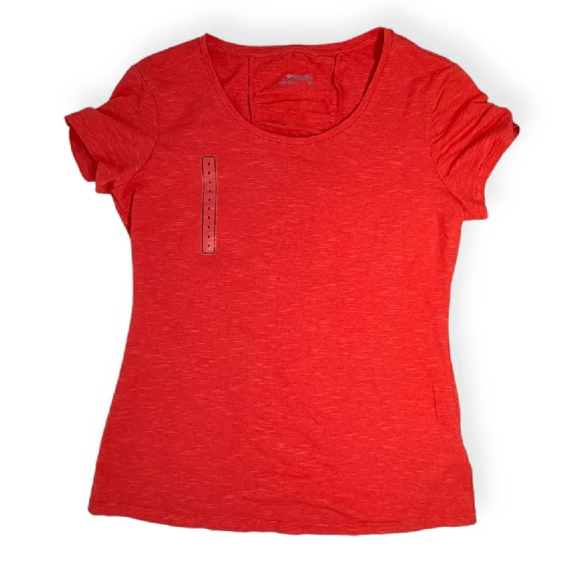 Effortless Wear Red Athletic Top Short Sleeve Columbia, Size S