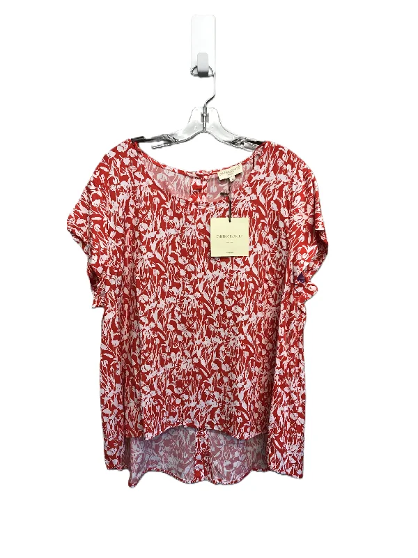 Elegant Casuals Red & White Top Short Sleeve By Cynthia Rowley, Size: 1x