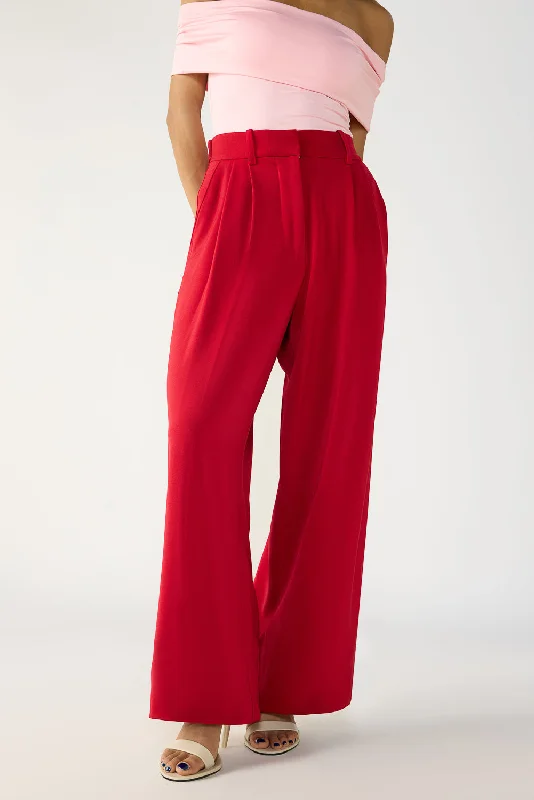 Ruby Red Adjustable Korean Pants