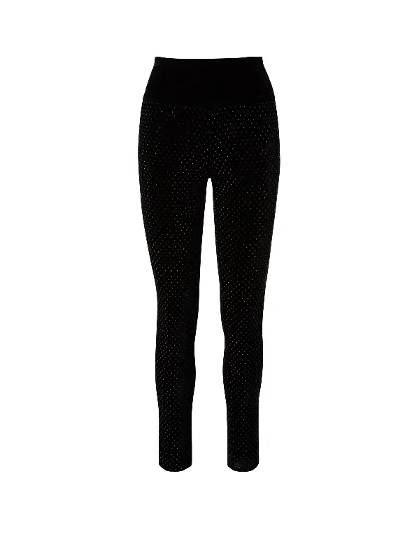 Comfortable Fashion Looks Leggins with Black Crystals
