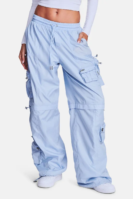 Minimal Style Alba Ruched Cargo Pant Light Blue