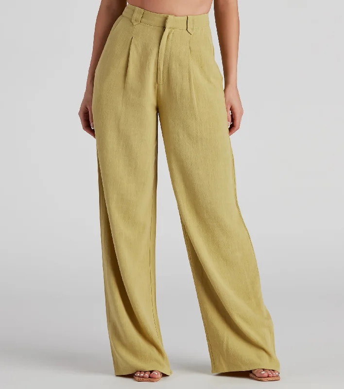 Relaxed Tops On The Move Linen Wide Leg Pants