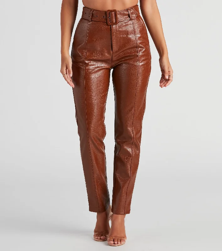 Celebrity Style Sleek And Stylish Moves Belted Pants