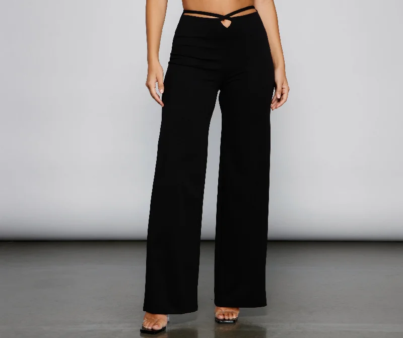 Cozy Street Style So Sleek Flared High Waist Pants