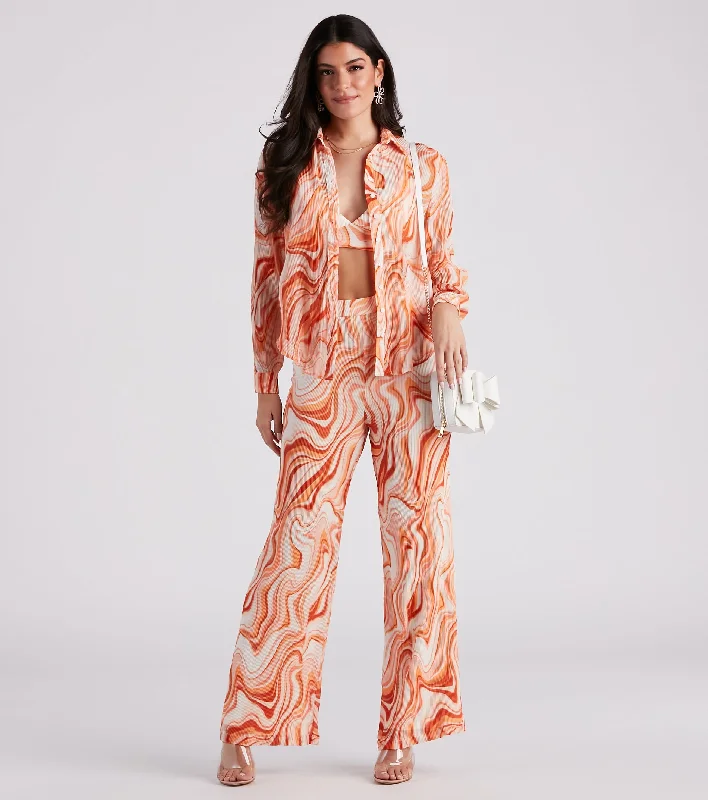 Trendy Traveler Spring Break Vibes Wide-Leg Pants