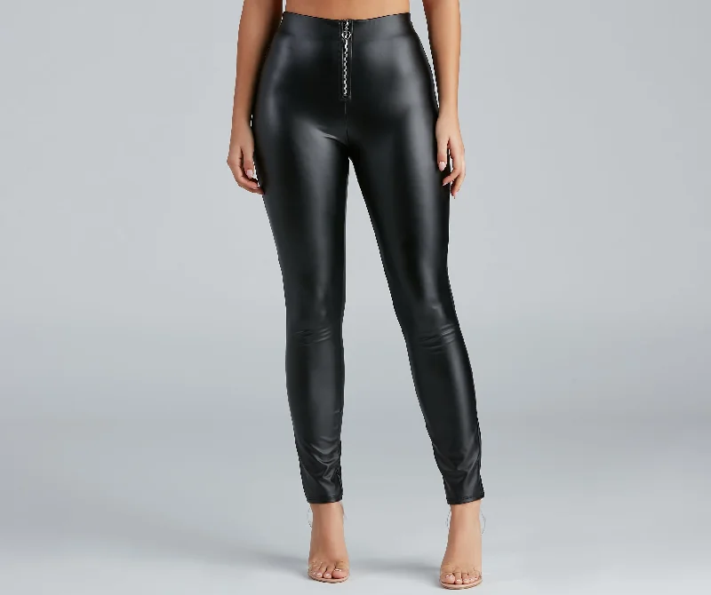 Integrated Design Steal The Scene High Waist Faux Leather Leggings