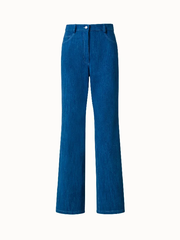 Chic Comfort Straight Full Length Denim Pants