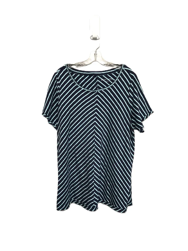 Party Wear Striped Pattern Top Short Sleeve By Soft Surroundings, Size: 1x