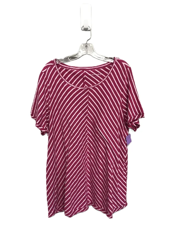Everyday Chic Striped Pattern Top Short Sleeve By Soft Surroundings, Size: 1x