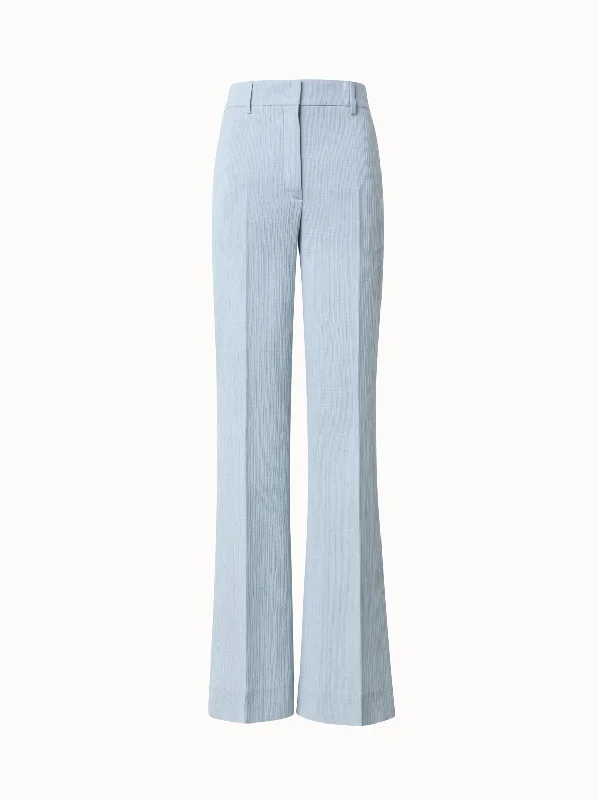 Sports And Leisure Structured Cotton Silk Double-Face Wide Leg Pants