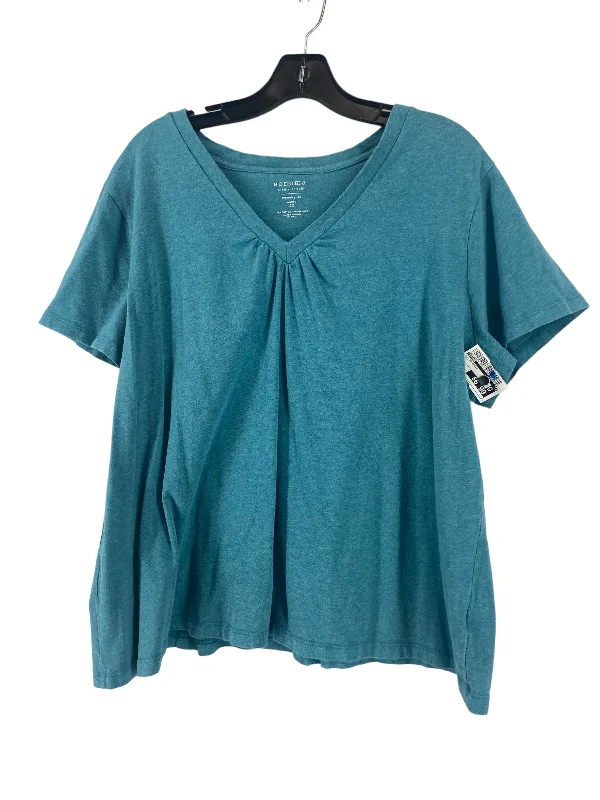 Trendy Comfort Teal Top Short Sleeve Basic Sonoma, Size 2x